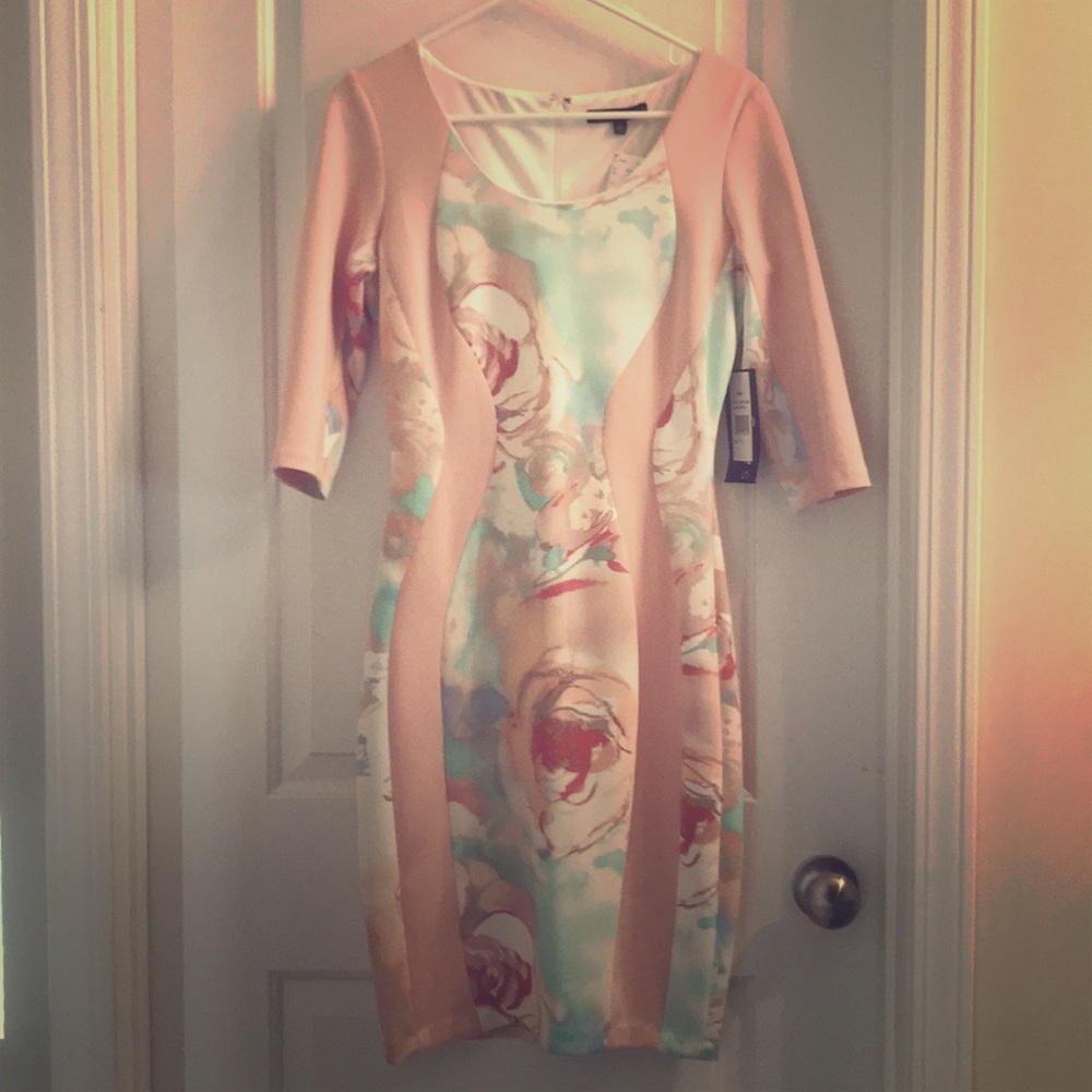 Apricot Swirl Bodycon Dress